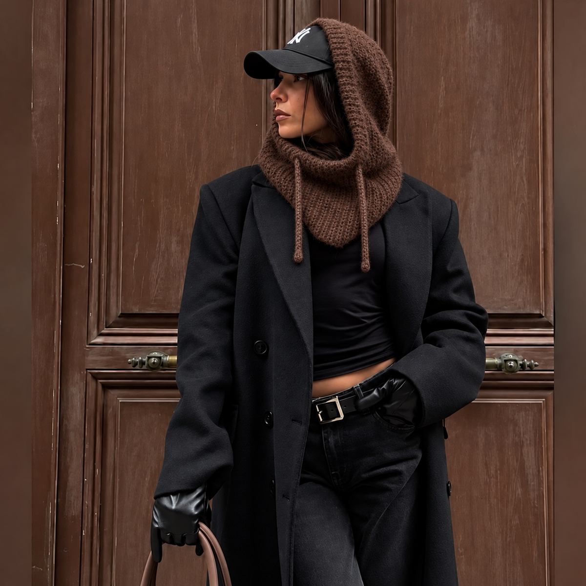 Alba - Cagoule / capuche femme en maille côtelée